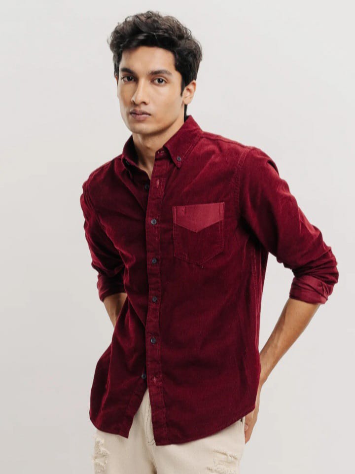 Uptown Funky Raglan Men's Velvet Maroon Long Sleeve Shirt